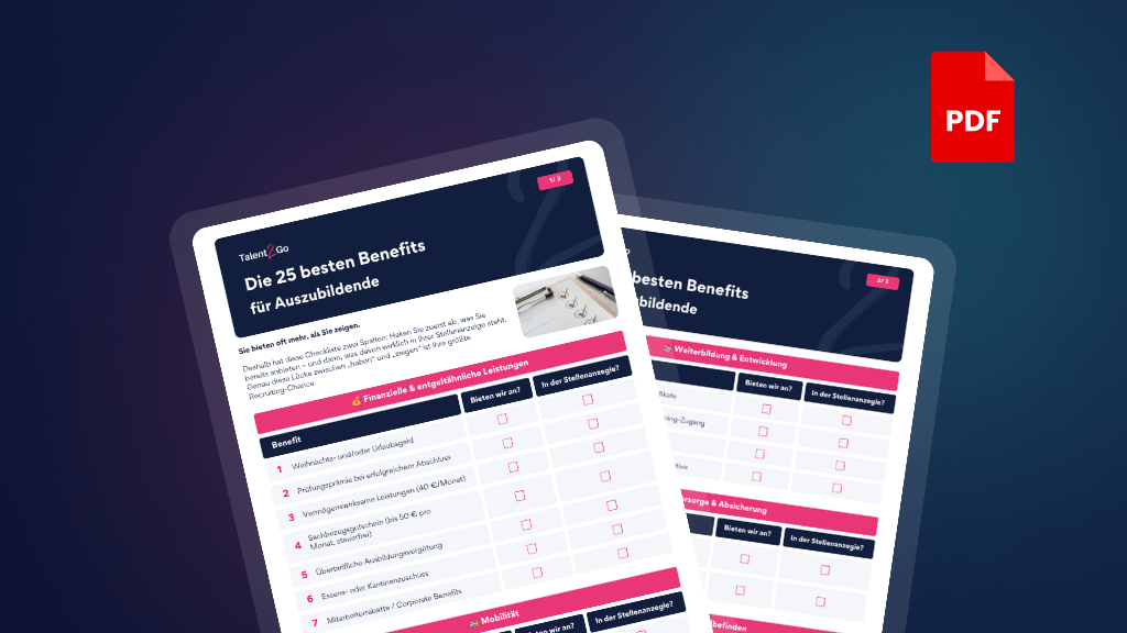 Downloads: Checkliste 25 Azubi-Benefits in der Ausbildung