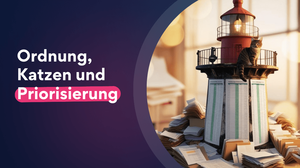 Ordnung, Katzen und Priorisierung (KI-generiert)