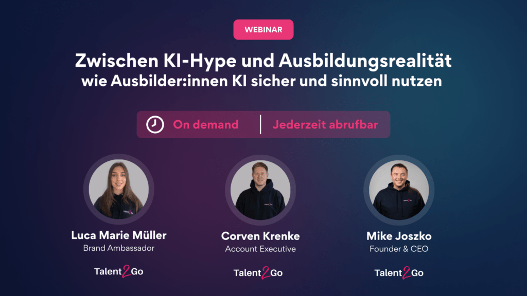 Webinar: Zwischen KI-Hype & Ausbildungsrealität: Wie Ausbilder:innen KI sicher und sinnvoll nutzen