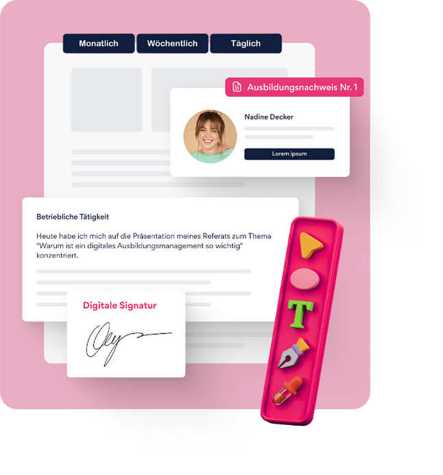 Anpassbares Berichtsheft-Design