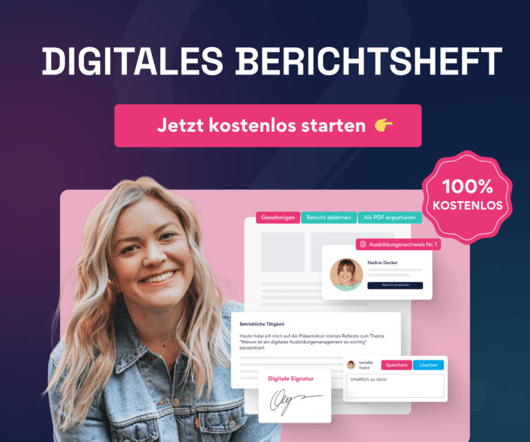 Digitales Berichtsheft kostenlos nutzen