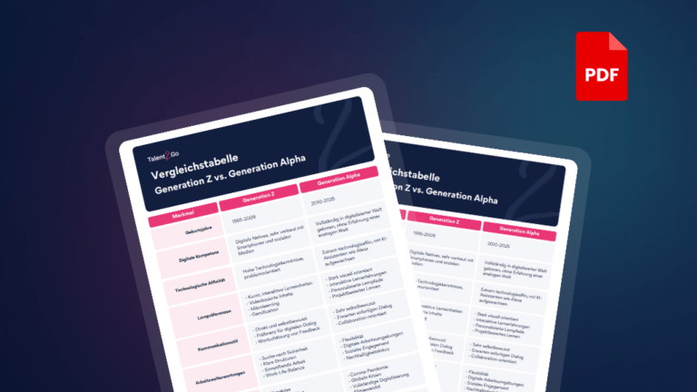Vergleichstabelle Generation Z vs. Generation Alpha - Talent2Go Download