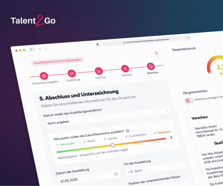 Ausbildungszeugnis-Generator