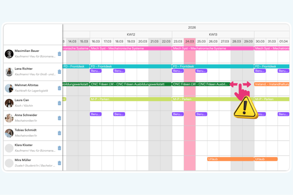 Drag & Drop mit Live-Konfliktcheck