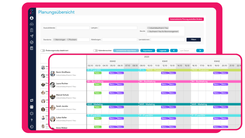 Ausbildungs-und Versetzungsplanung
