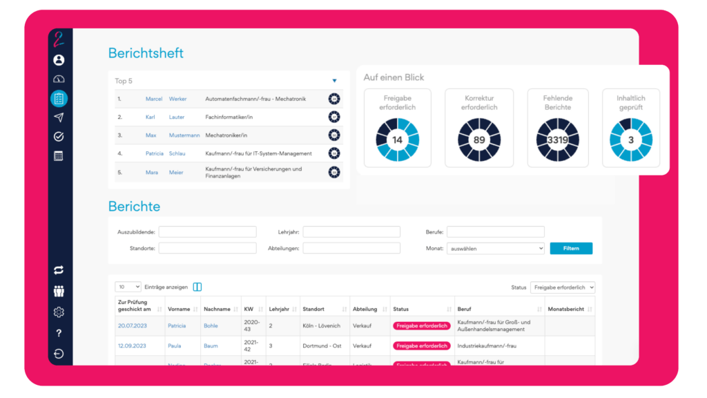 Kostenloses digitales Berichtsheft